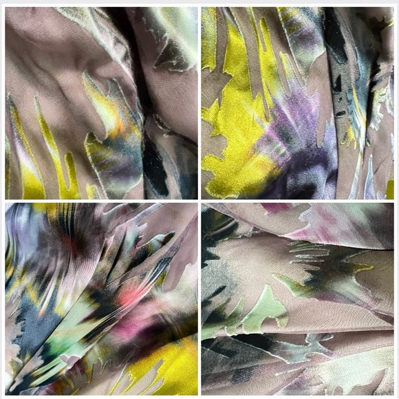 Vintage Burnout Silk-Mix Strapless Dress – Multi Abstract Prom & Special Events - Picture 6 of 16